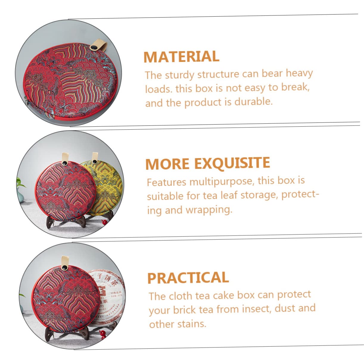 CONGARTENO PU Tea Cake Storage Bag Breathable Cloth Tea Container for Home Use and Gifting and Reusable Design