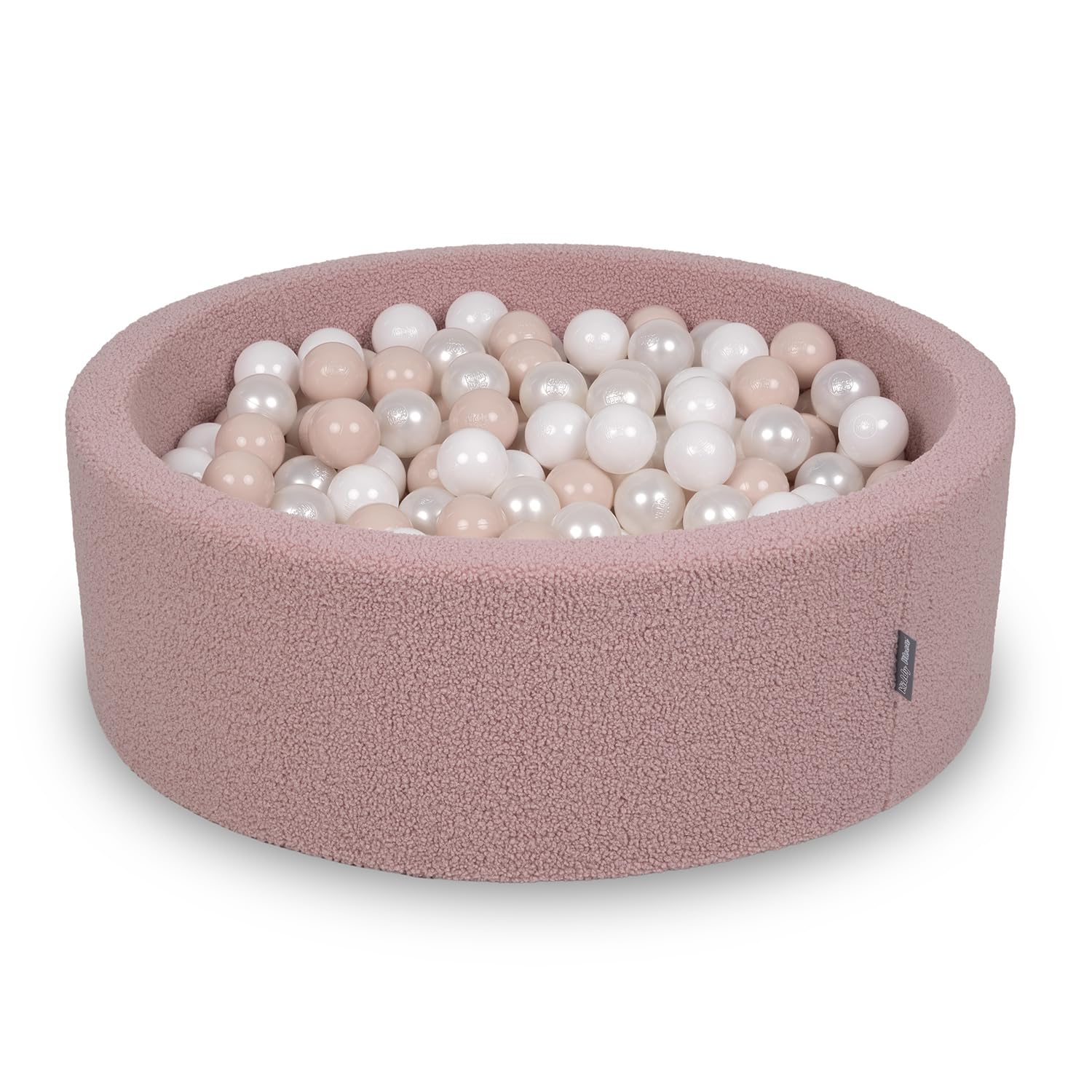 KiddyMoon Ball Pit For Baby With Teddy Plush, Large 7 Cm Balls For A Fuller Ball Pit, From 8 Months, Removable Cover
