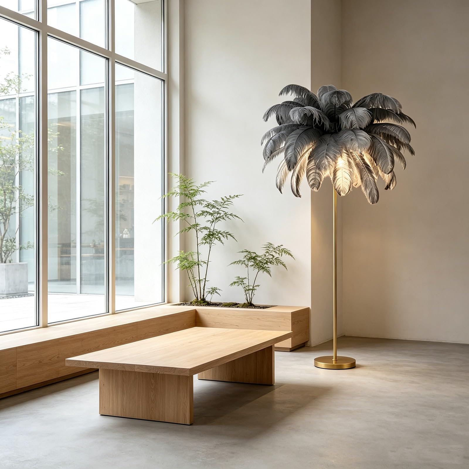LCNDKF Light Luxury Feather Floor Lamp
