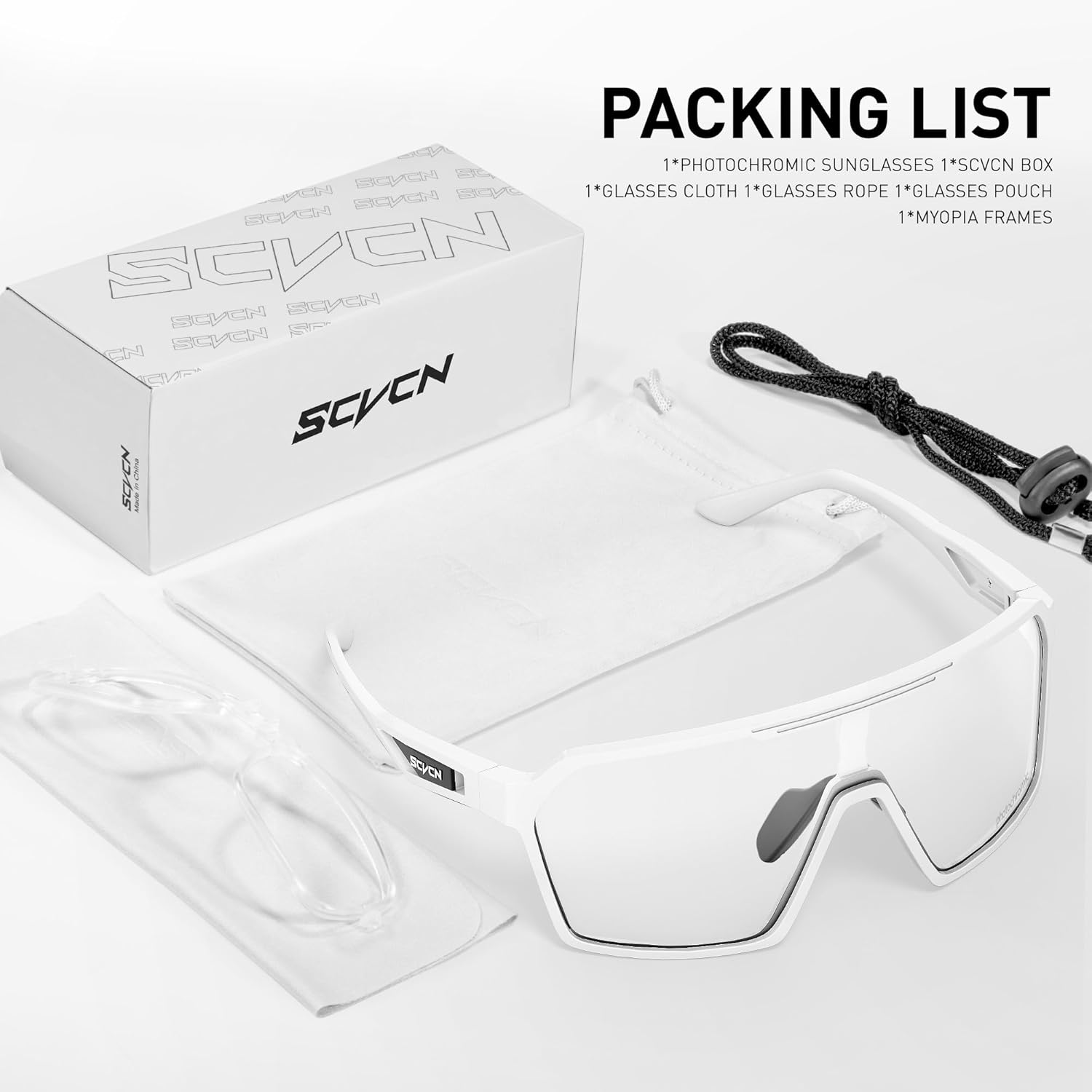 SCVCN Photochromic Cycling Glasses Men Women Clear Mountain Bike Sunglasses Sports Baseball Riding MTB S327 - Image 6