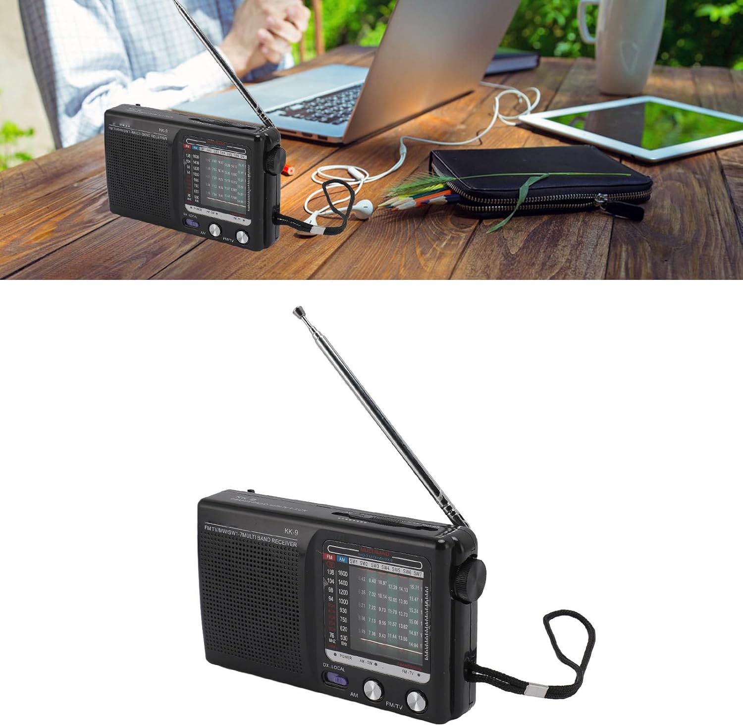 Portable Multi Band Radio,Multifunction FM AM SW Shortwave Radios,Mini Elderly Emergency Radio with Antenna for Indoor,Outdoor,Emergency Use