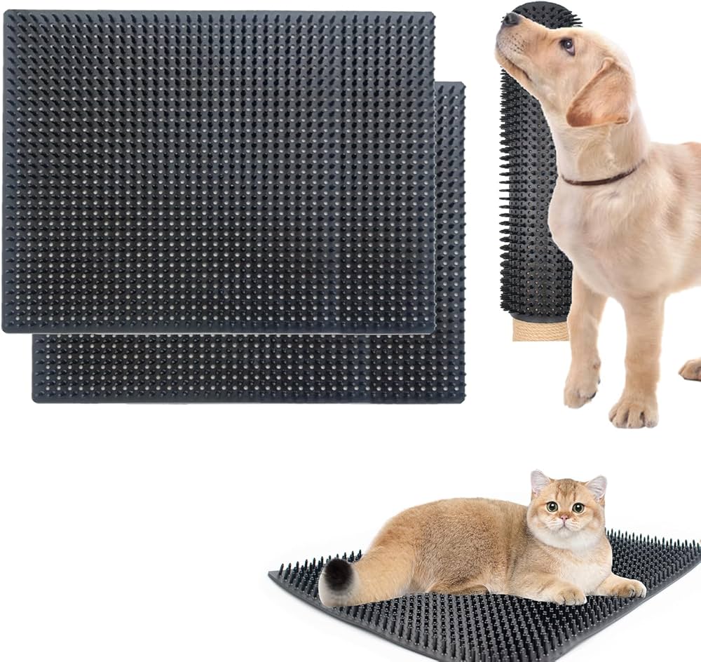 2 PCS Dog Scratching Post Pad, 11.8 x 11.8 Inch PVC Dog Back