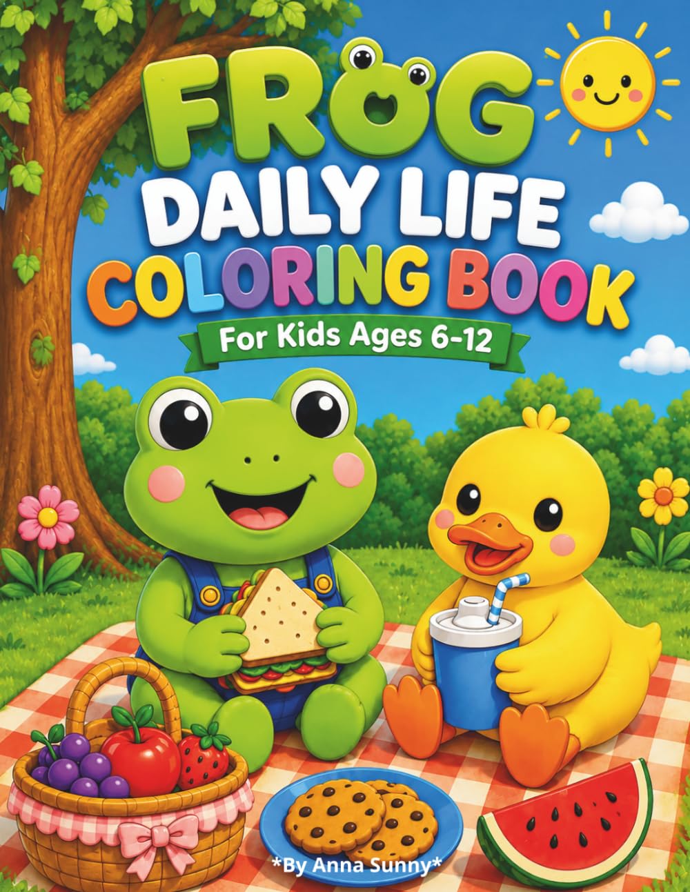 Frog Daily Life Coloring Book For Kids 6–12: Kawaii Frog Life Scenes And Whimsical Frog Lifestyle Art For Creative Coloring Fun