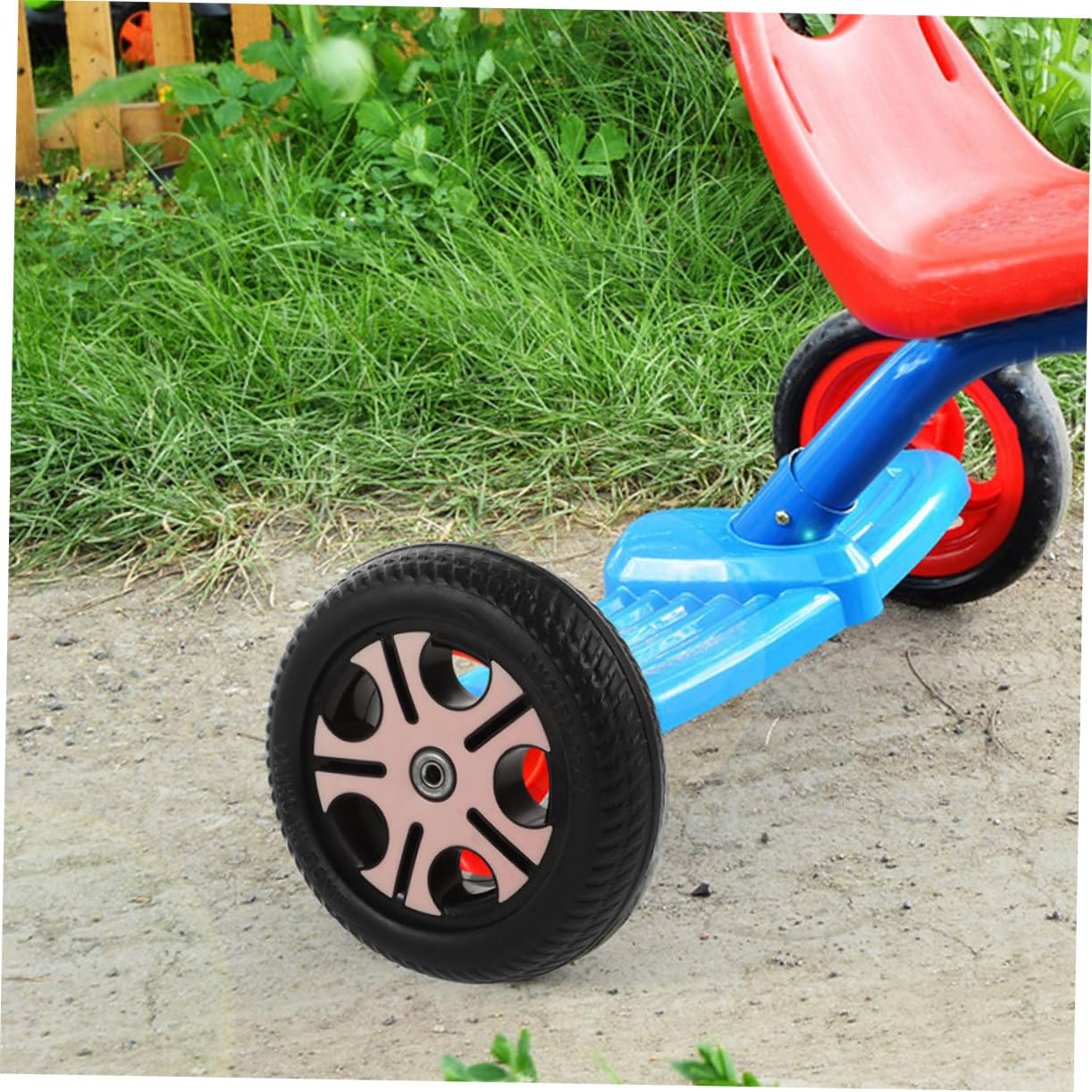 ifundom Ruote per Triciclo Bambini 2 Pezzi in Plastica Rosa Foro 0,8cm, Leggere e Facili da Installare, Adatte a Scooter e Biciclette per Ragazzi e Ragazze