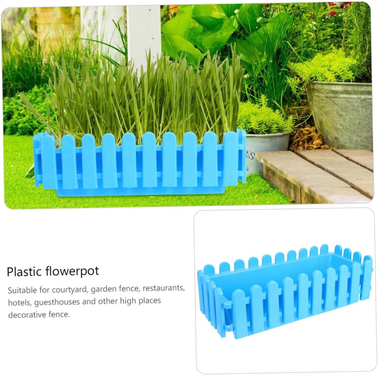BESPORTBLE Rectangular Plastic Fence Flower Pot for Garden Planter Design for Courtyards Hotels and Decorative Fencing