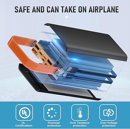 Miniatura 6 de Banco de energía portátil, generador al aire libre de 27000 mAh con luz SOS, cargador de batería de reserva para MacBook, iPhone, Samsung, uso