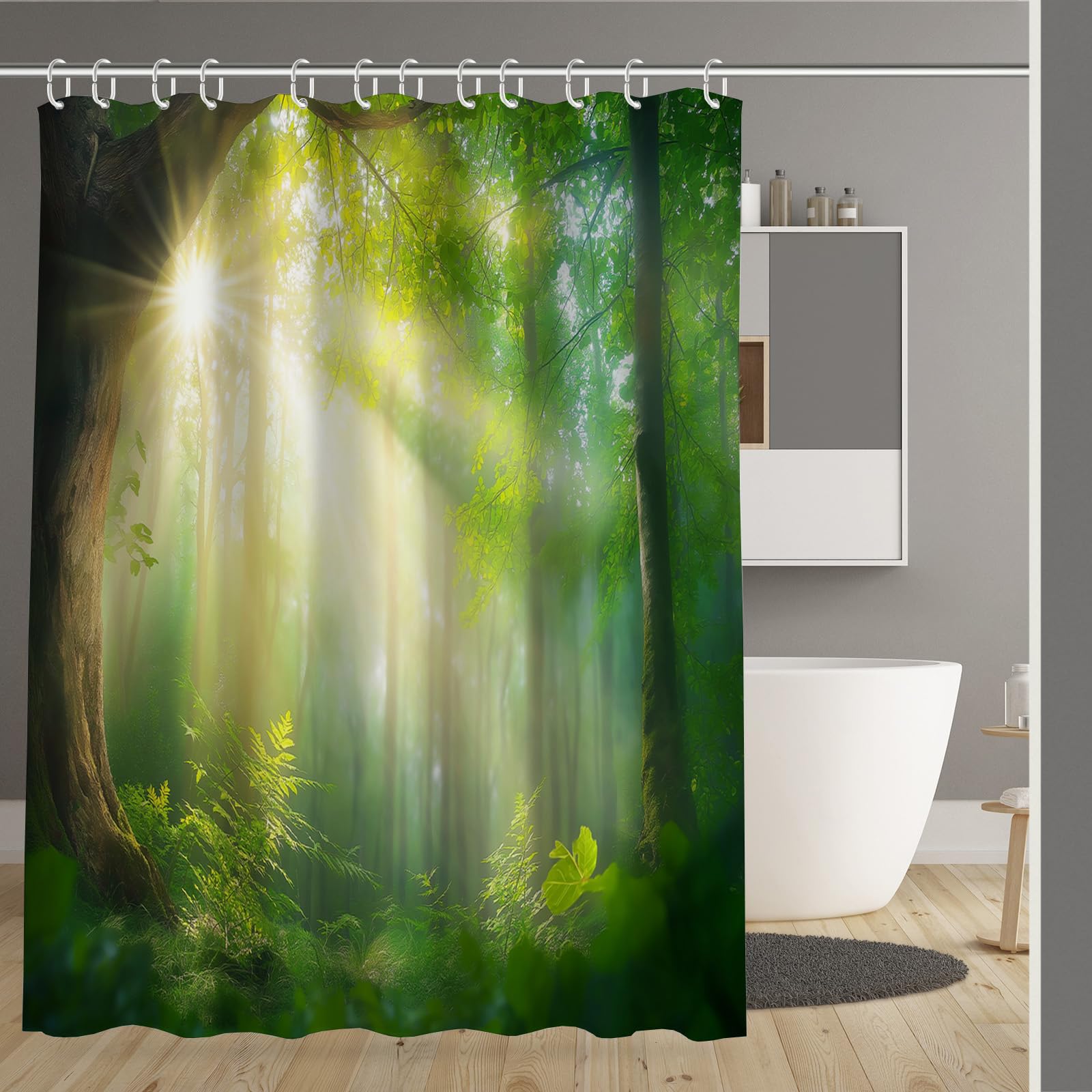 Rideau de douche lavable en machine 180x200 anti-moisissure