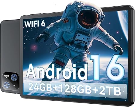 Tablet, 10.1 inch Android 16 Tablet with Octa-core Processor 24GB RAM 128GB ROM 2 TB Expandable, 1280x800 HD IPS Touchscreen, 8H Battery, GPS, Wi-Fi 6, BT 5.4, Dual Camera