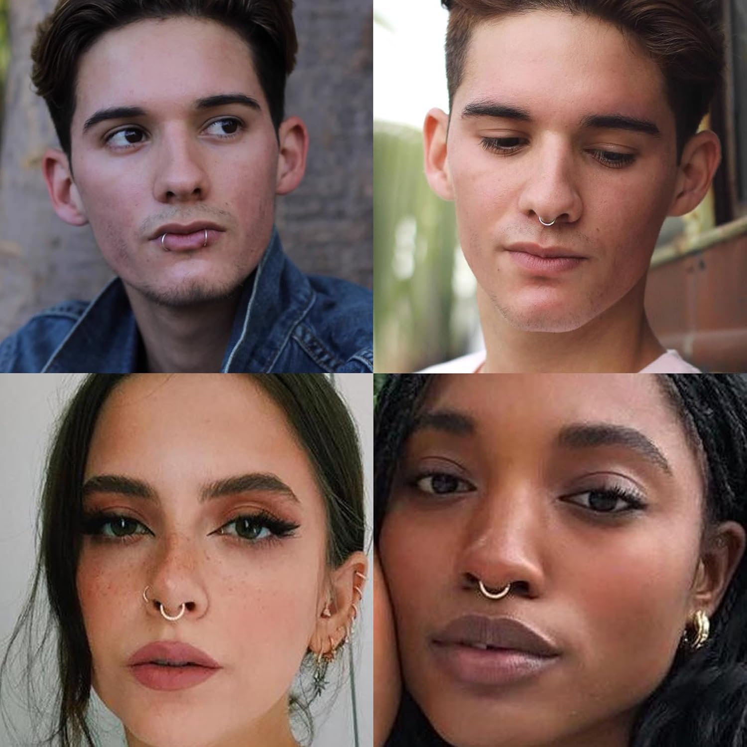 20G 18G 16G Titanium Nose Ring Hoop, Cartilage Hoop Earrings for Women Men Silver Gold Nose Ring Septum Ring Tragus Conch Helix Daith Lip Piercing Jewelry 6mm/7mm/8mm/9mm/10mm - Image 9