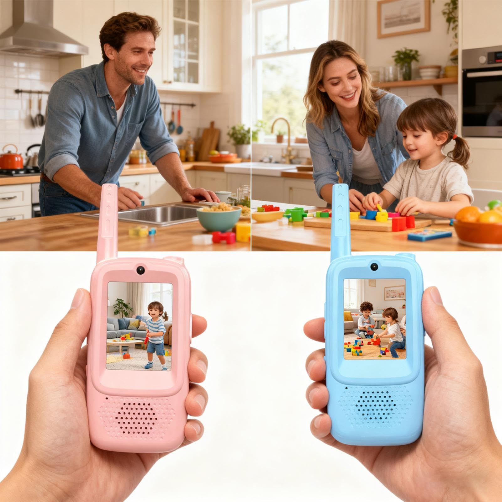 Dziecięce Walkie-Talkie 2 Sztuki 4 Zmieniacze Głosu Ekran HD Walkie-Talkie