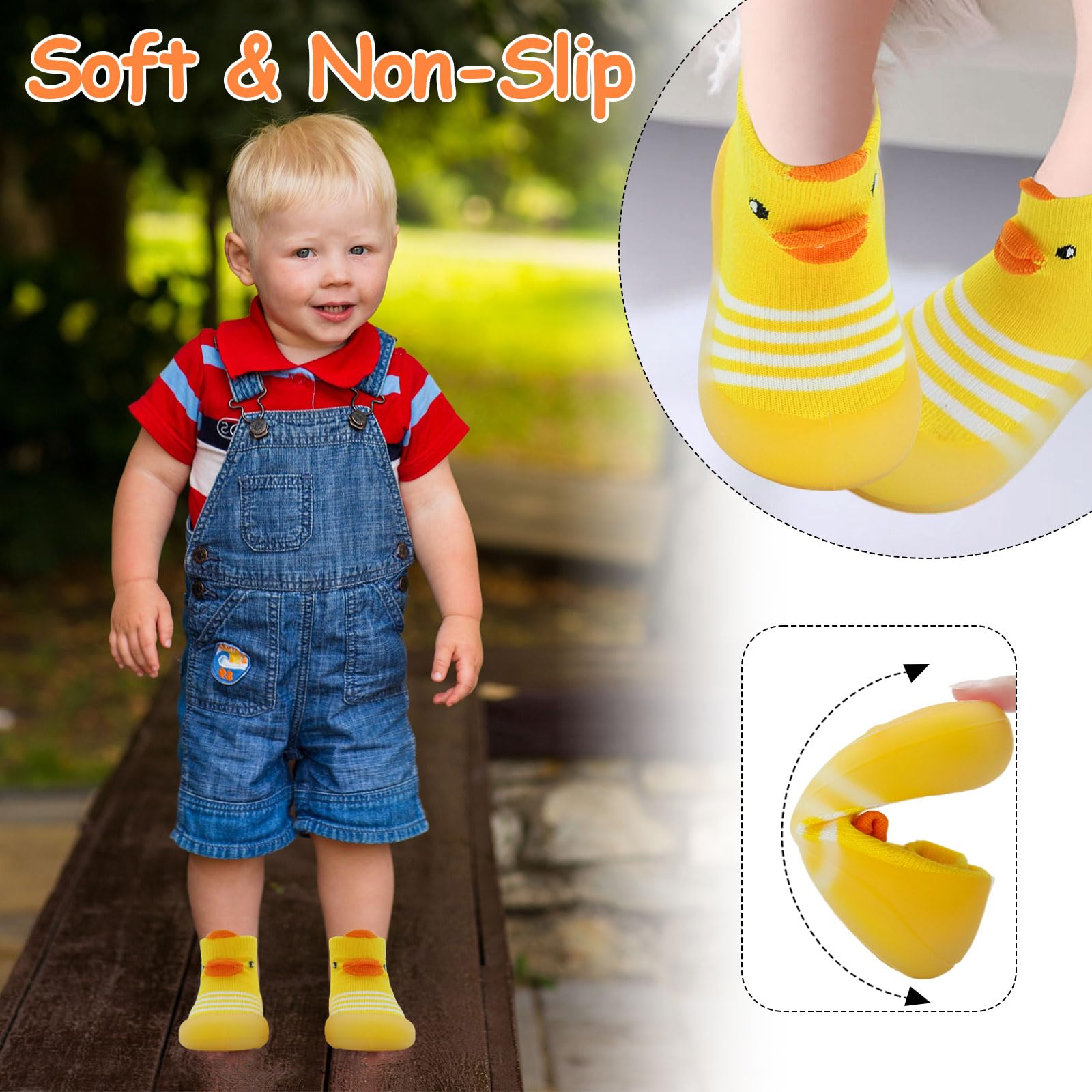 1 par de zapatos de bebé calcetines de bebé zapatos antideslizantes para niños niñas suela de goma suave zapatos deportivos amarillo rosa gris