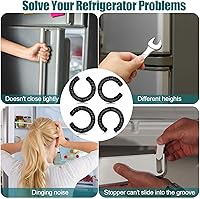 Vista 2 de 4 piezas de cuñas de bisagra de puerta de refrigerador, kits de ajuste de altura de puerta de refrigerador