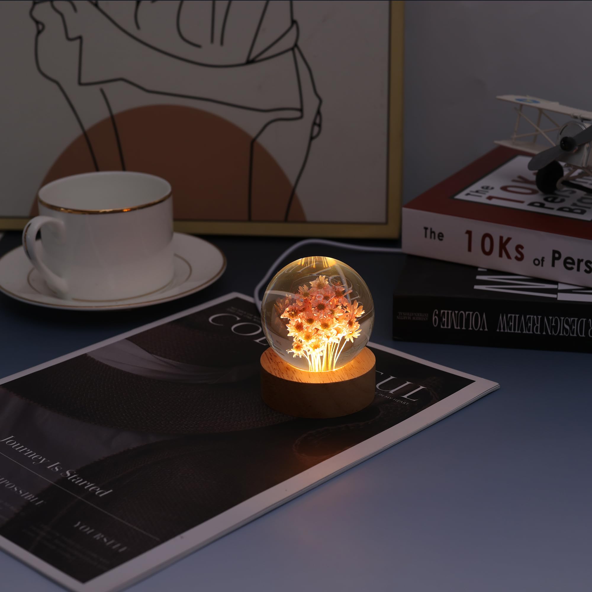 Buy ALLWIN HOUSEWARE W 3D Moon Crystal Ball Night Light,2.4 Inch Glass - View #11