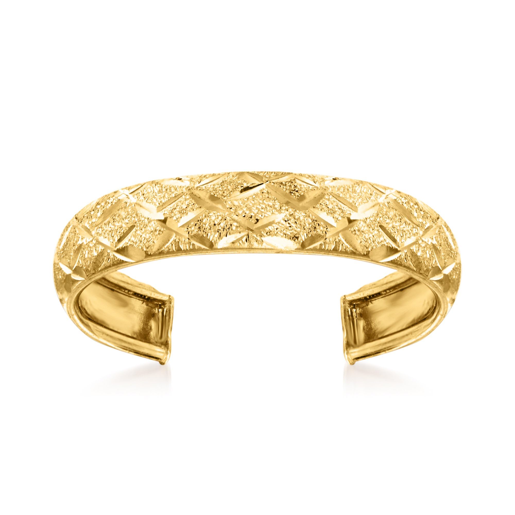 RS PureRoss-Simons Pure Collection 14kt Yellow Gold Diamond-Cut Adjustable Toe Ring