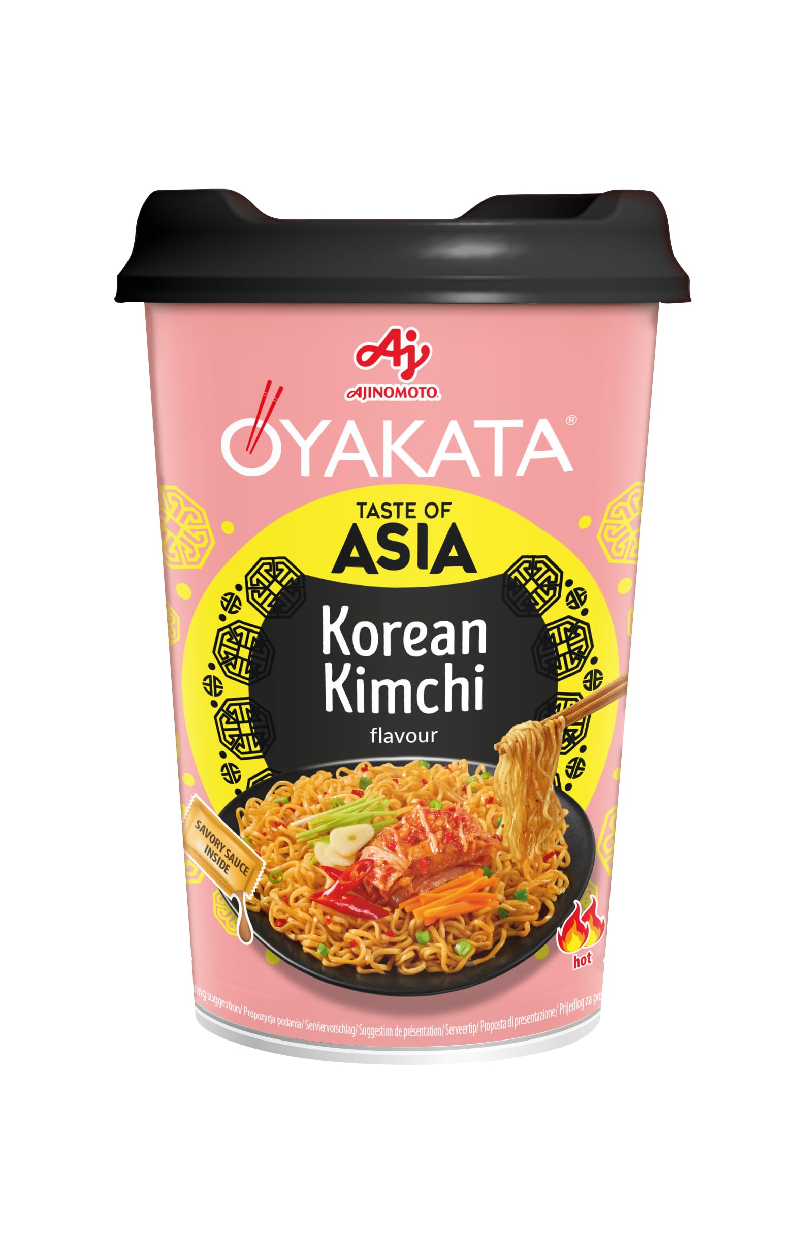 OYAKATA Instant-Nudelbecher Korean Kimchi 92 g I Würzig-sauer mit fermentiertem Gemüse & Sojasauce I Fertigmahlzeit in 3 Minuten I Perfekt für unterwegs & Zuhause I Authentische Ramen-Nudeln