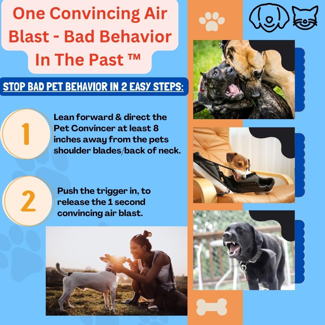 2: Pet Dog Corrector for Unwanted Behavior - Stop Jumping, Barking, Aggression Dogs - Inspire Better Pet Behavior- More Long Lasting than a pet corrector air can for dogs