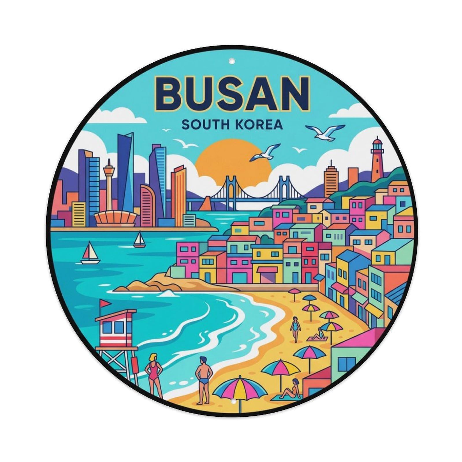 Travel Retro South Korea Busan Metal Tin Sign