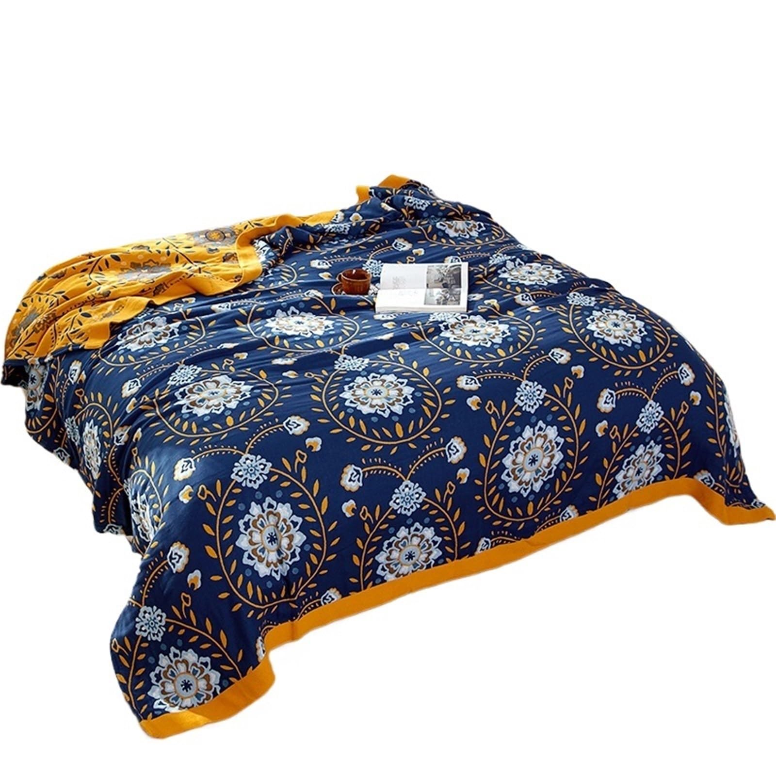 HKSDKABOP Muslin Throw Blanket Multicolor Multiple Sizes(Color3,230x250cm)