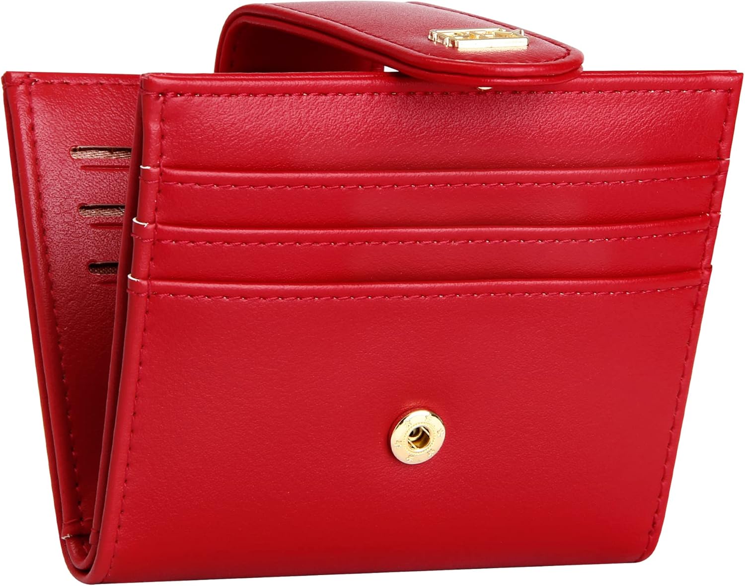 Badiya Small Wallets for Women Bifold Multi Card Case Wallet Slim Credit Card Holder with Zipper Coin Purse