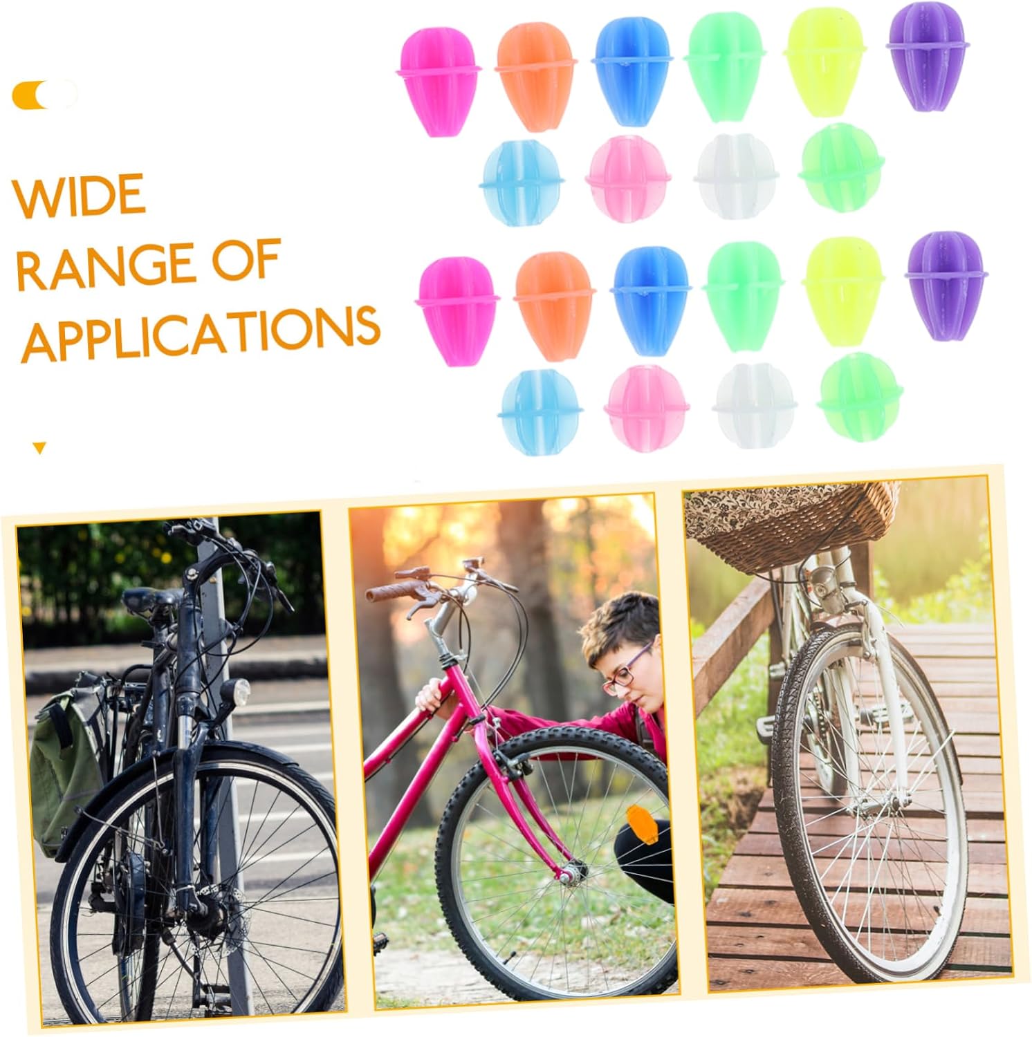72pcs Bicycle Decorations Bike Ornament Bicycle Spoke Beads Wheel Beads Wheel Decor Spoke DIY Beads Bike