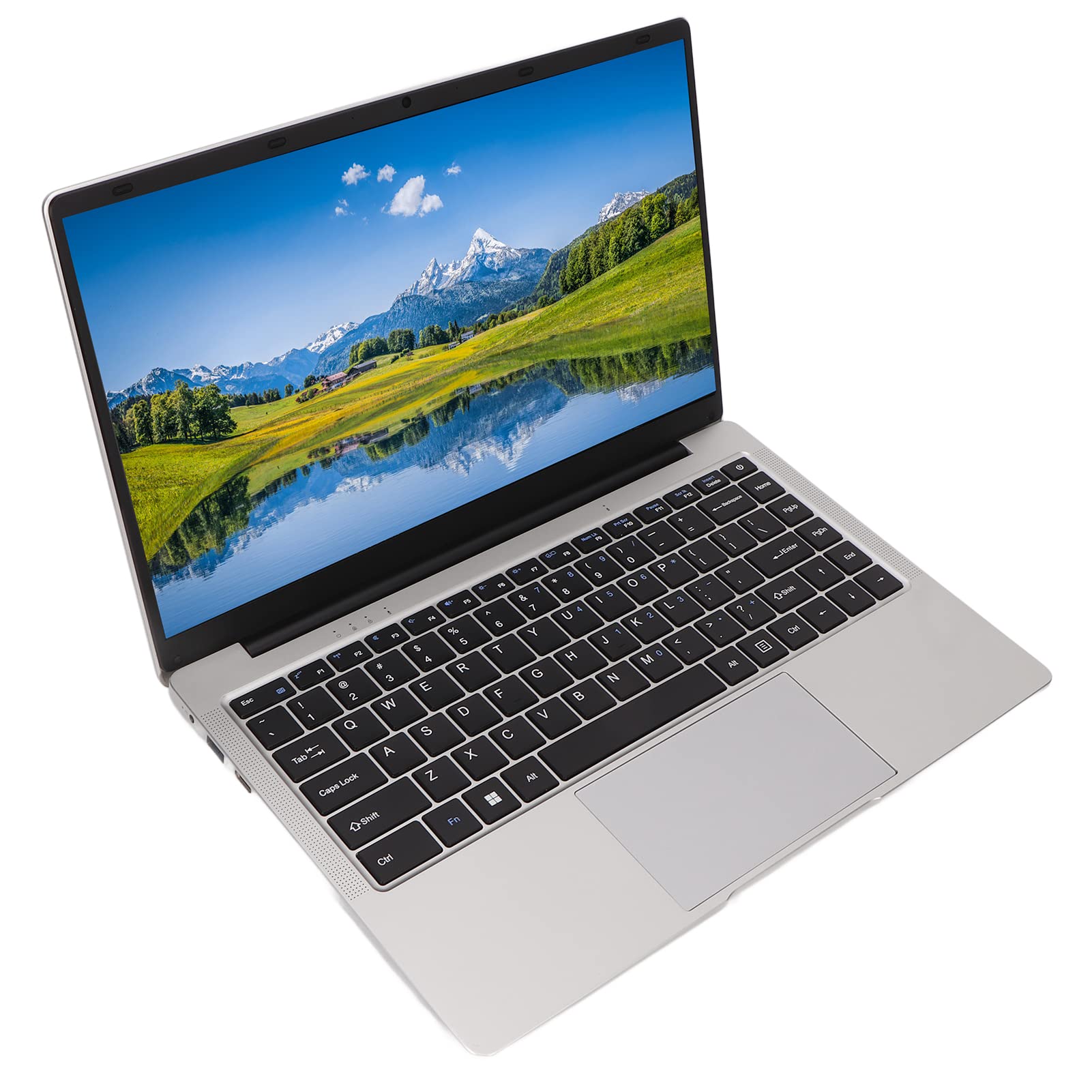 PC Laptop Full HD, Laptop 14.1in, LPDDR4 6GB M.2 128GB Schermo FHD Argento per Computer Portatile Celeron J4105 Connessione WiFi Dual Band 5G Adatto per Casa, Viaggi, Ufficio e