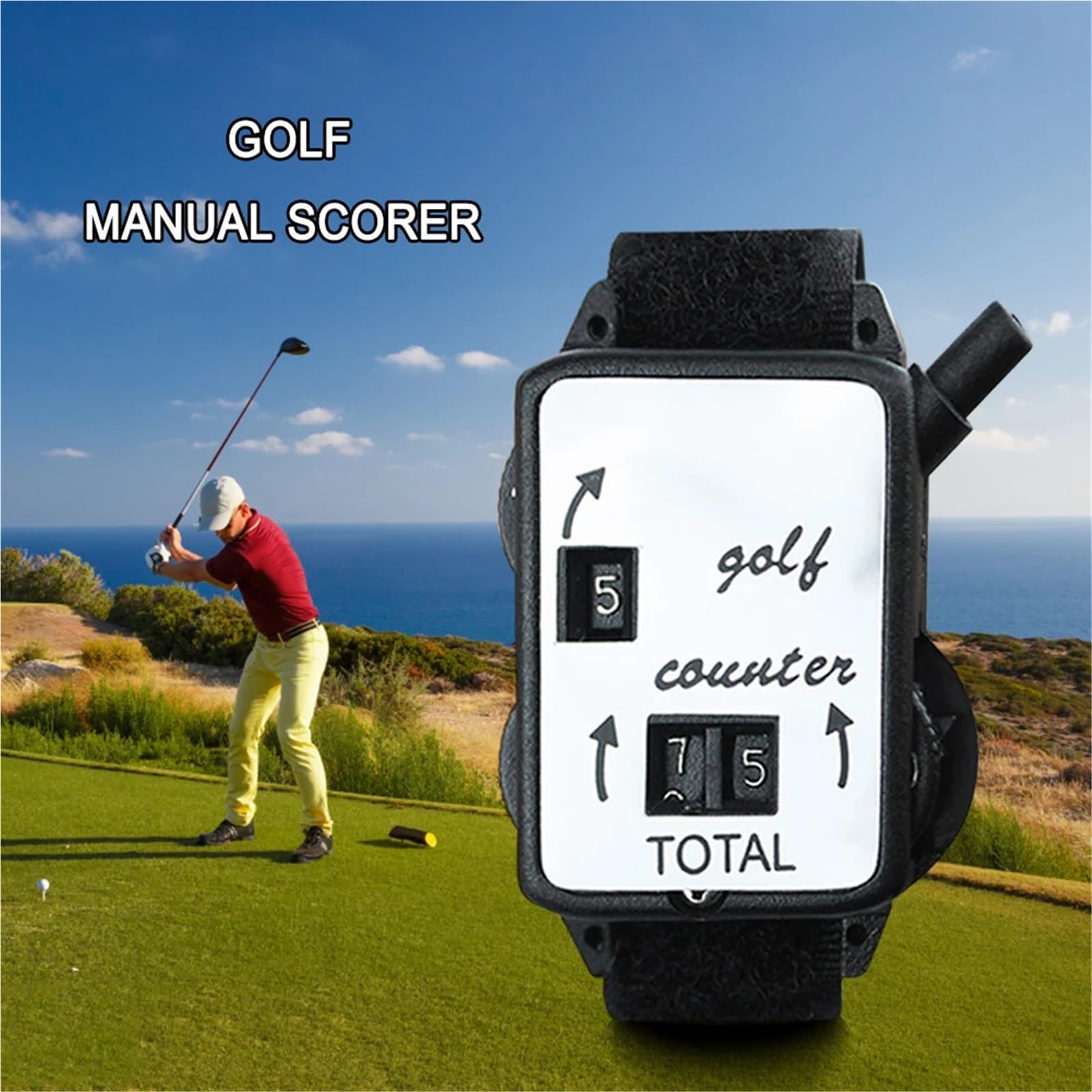 Contador de golpes de golf, 2 unidades, contador de golpes de golf con pulsera, reloj manual de puntuación, mini anotadores portátiles para profesores deportivos