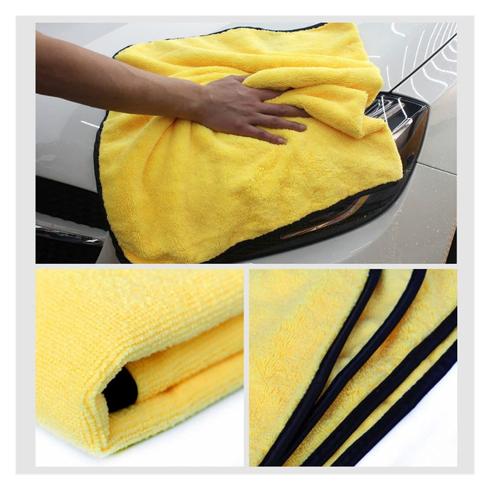 Asciugamani per la pulizia della lucidatura per la cura dell'auto Asciugamano per asciugatura in microfibra in peluche Panno per la pulizia dell'auto in fibra di poliestere spessa e spessa (Color :