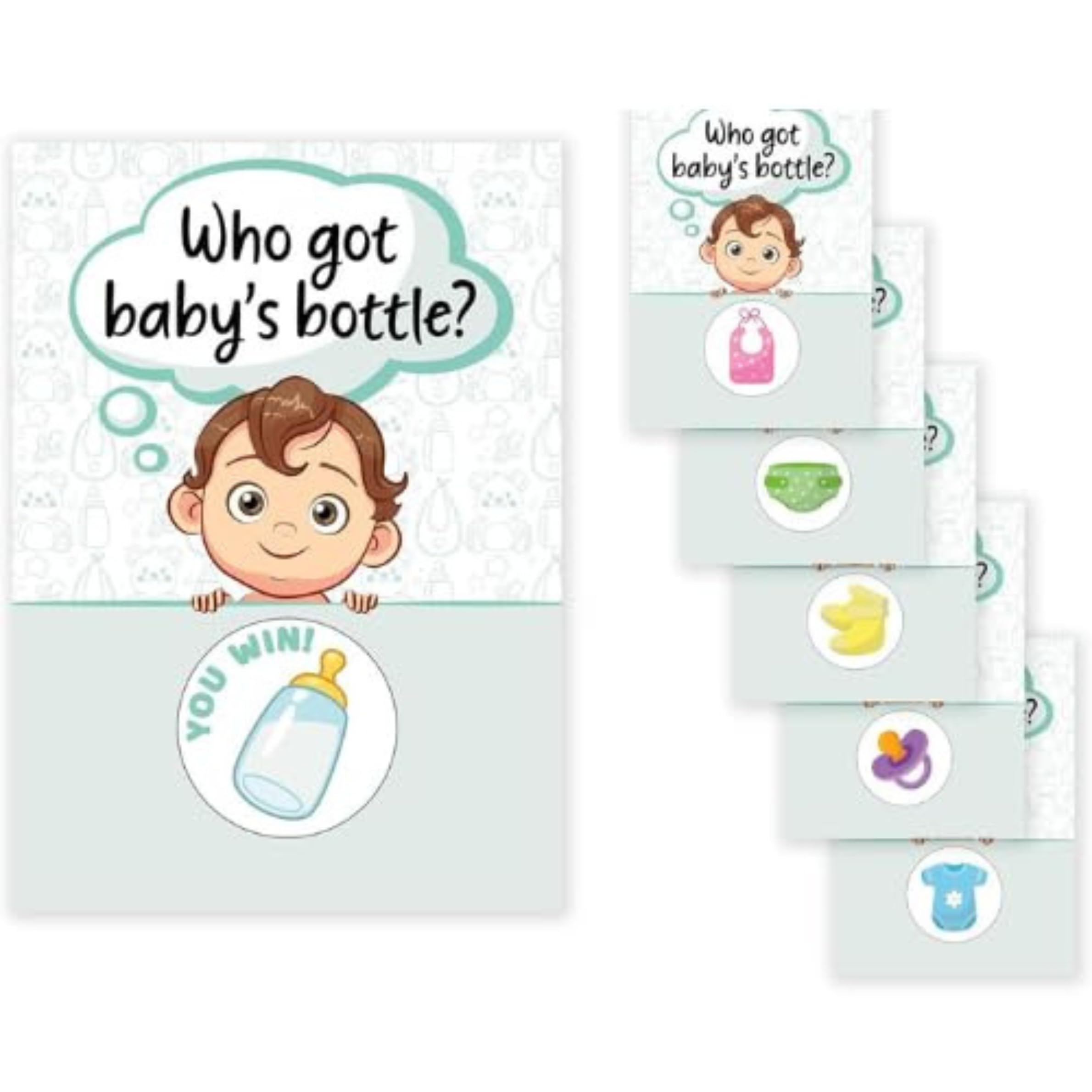 Craftmind Baby Bottle Scratch Off Game | 24 Cards - 2 Winner | Baby Shower Games | Who got Baby Bottle-image-31