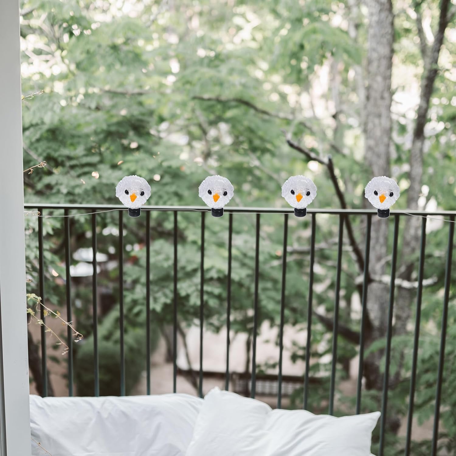 SUPVOX Solar LED Robin String Lights 5pcs Lamp String for Garden Patio Outdoor Decorative Solar-Powered Scene Lighting