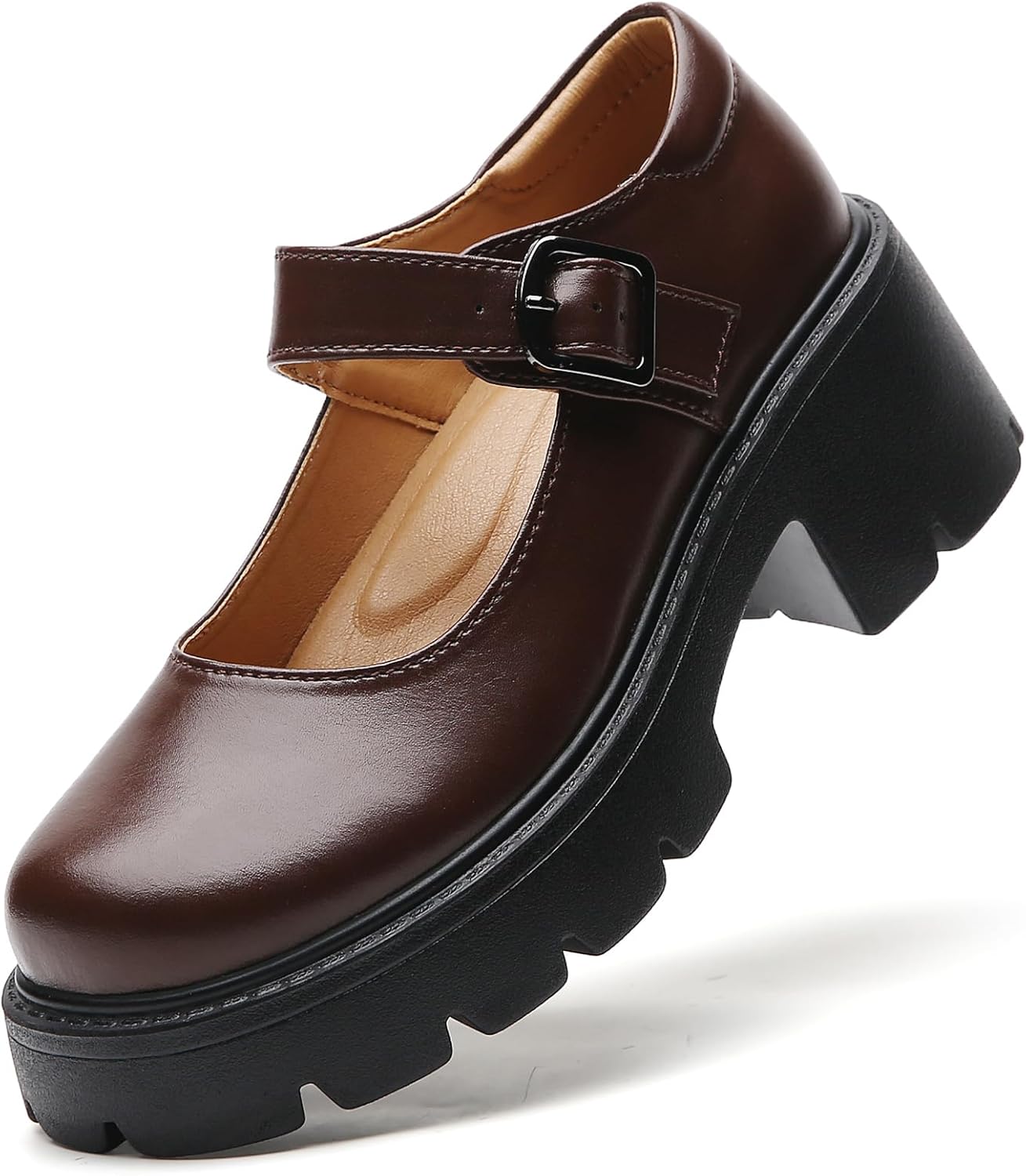 Mary Jane Shoes Women Platform Mary Janes for Women Round Toe Chunky Heels Women's Pumps Fashion Classic Comfortable Dressy Business Casual Shoes Dress Shoes