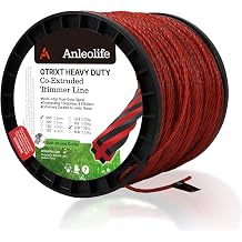 A ANLEOLIFE 3-Pound Heavy Duty Octa-Twist .095-Inch-by-921-ft Trimmer Line Spool,OTRIXT Co-Extruded Multi-Edge Spiral Weed Eater String, Red