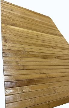 Bambu Banyo Matı, Kaydırmaz TPE Tabanlı, Suya Dayanıklı, Rulo Yapılabilir, 45x68 cm, Banyo ve Mutfak için