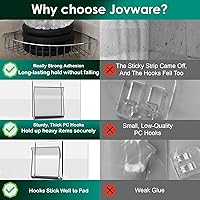 Vista 3 de Adhesivo de repuesto para organizador de ducha, tira adhesiva de ducha, gancho organizador de estantes de almacenamiento de baño, ganchos adhesivos