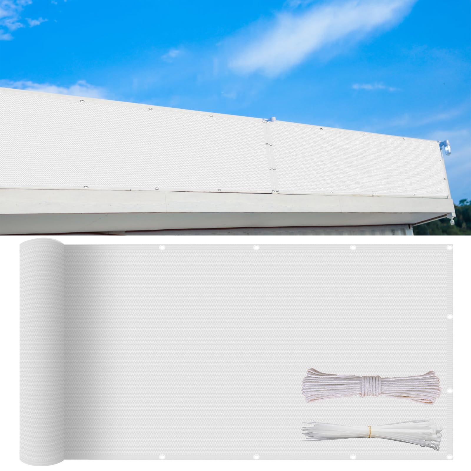 Cache balcon 90x220 cm protection vent soleil et pare-extérieur