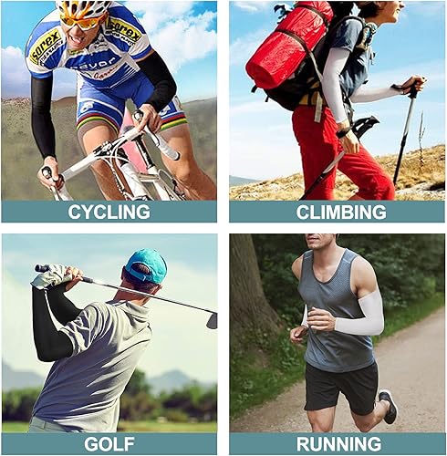 Miniatura 8 de Kimasha 4 Pair UV Sun Protection Arm Sleeves for Men & Women,Cooling UPF 50 Arm Cover for Baseball,Cycling,Basketball