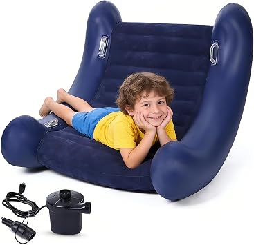 Inflatable Sensory Rocker Chair for Kids   Calming Sensory Seat with Pump for Autism, ADHD, SPD   Indoor Therapy Rocking Chair for Deep Pressure & Relaxation