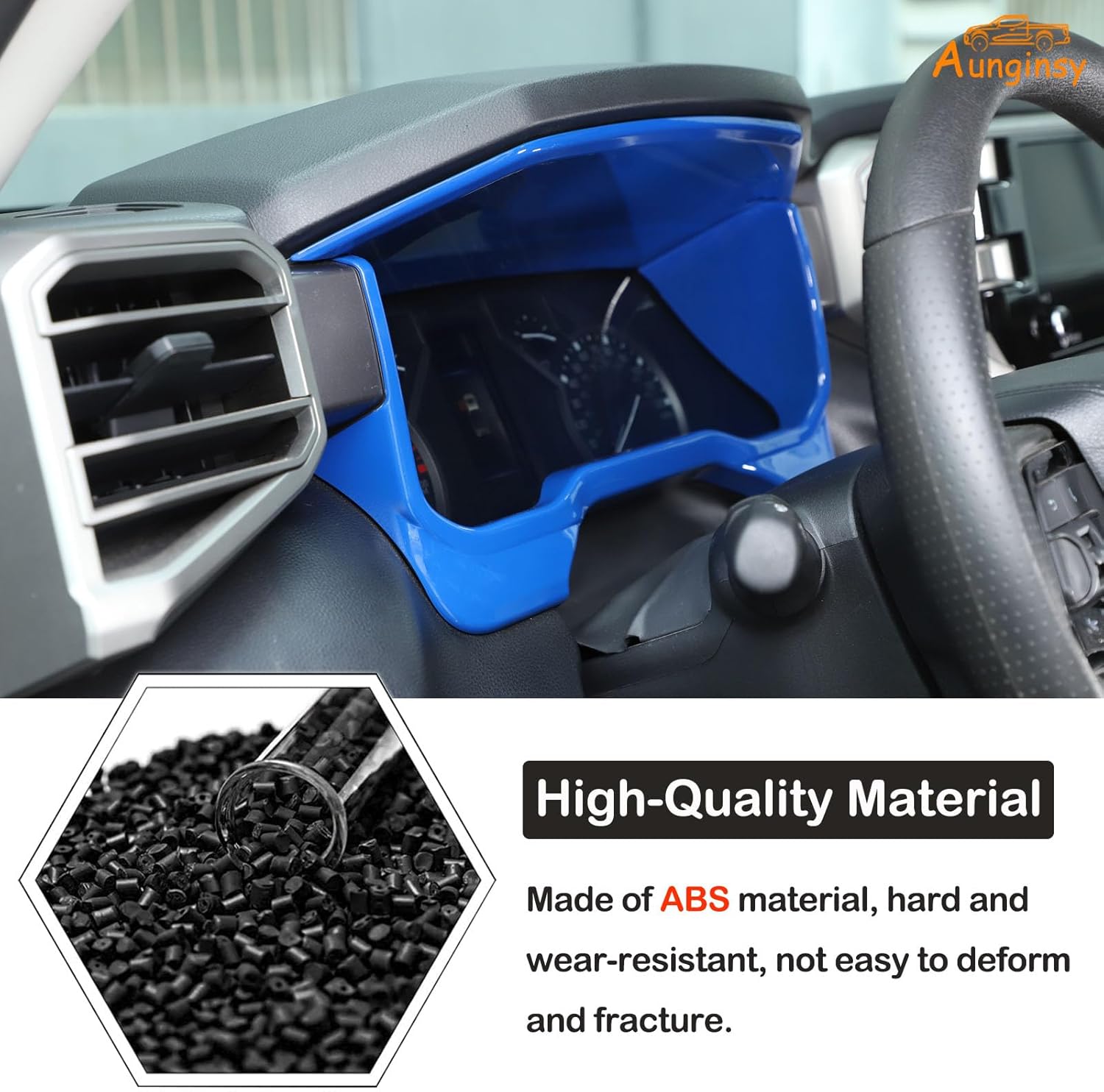 Aunginsy Dashboard Meter Frame Cover Trim Fit Toyot@a Tundra/Sequoia 2022 2023 2024 Car Center Console Dash Board Frame Dashboard Instrument Panel Protection Cover Decorative ABS Interior Accessories