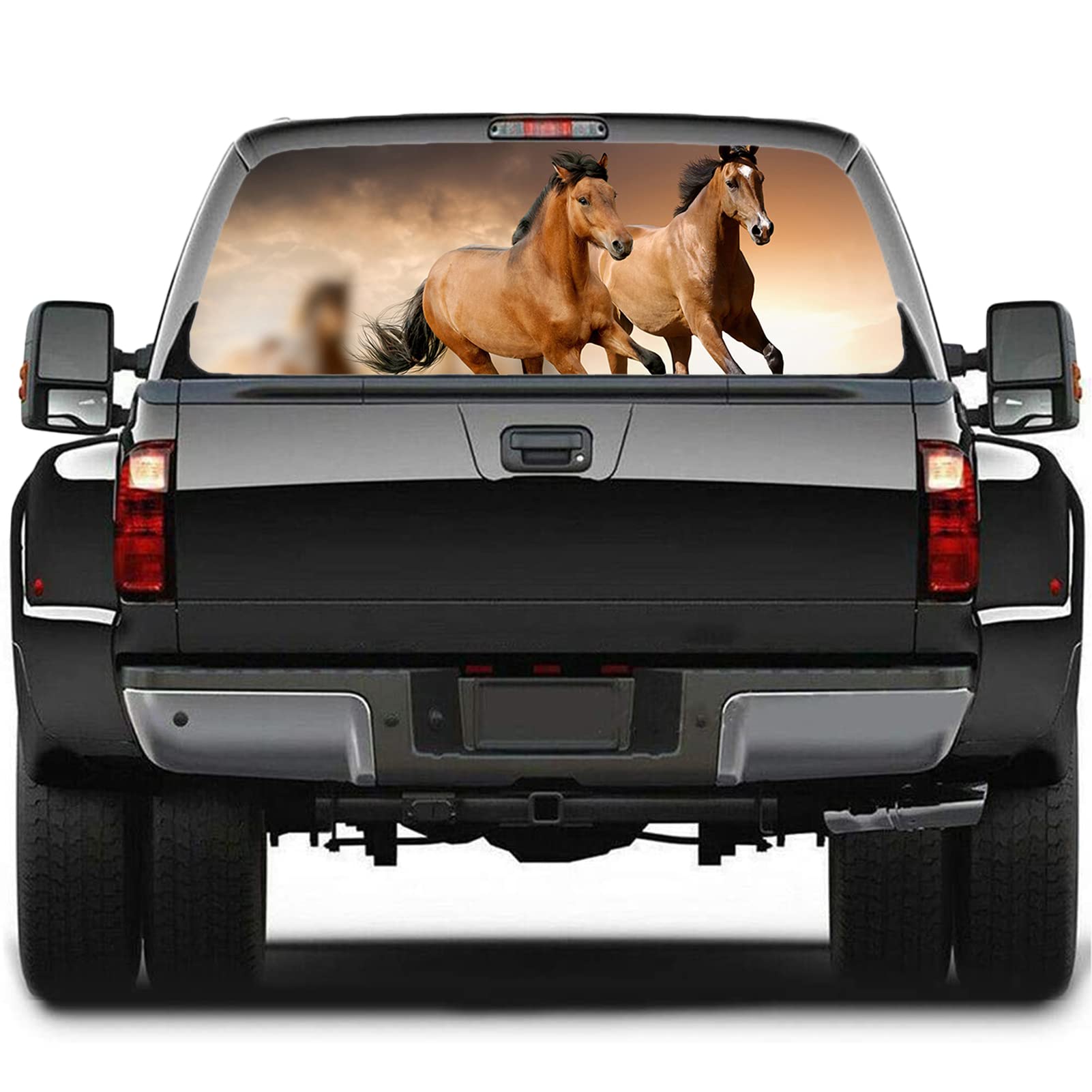 Decalcomanie per Auto - 1 pz Cavalli Decalcomania - Decalcomania per finestre Posteriore, Adesivi per Auto, Adesivi per Auto, Vinile per Auto per Camion USV,58x18 inch