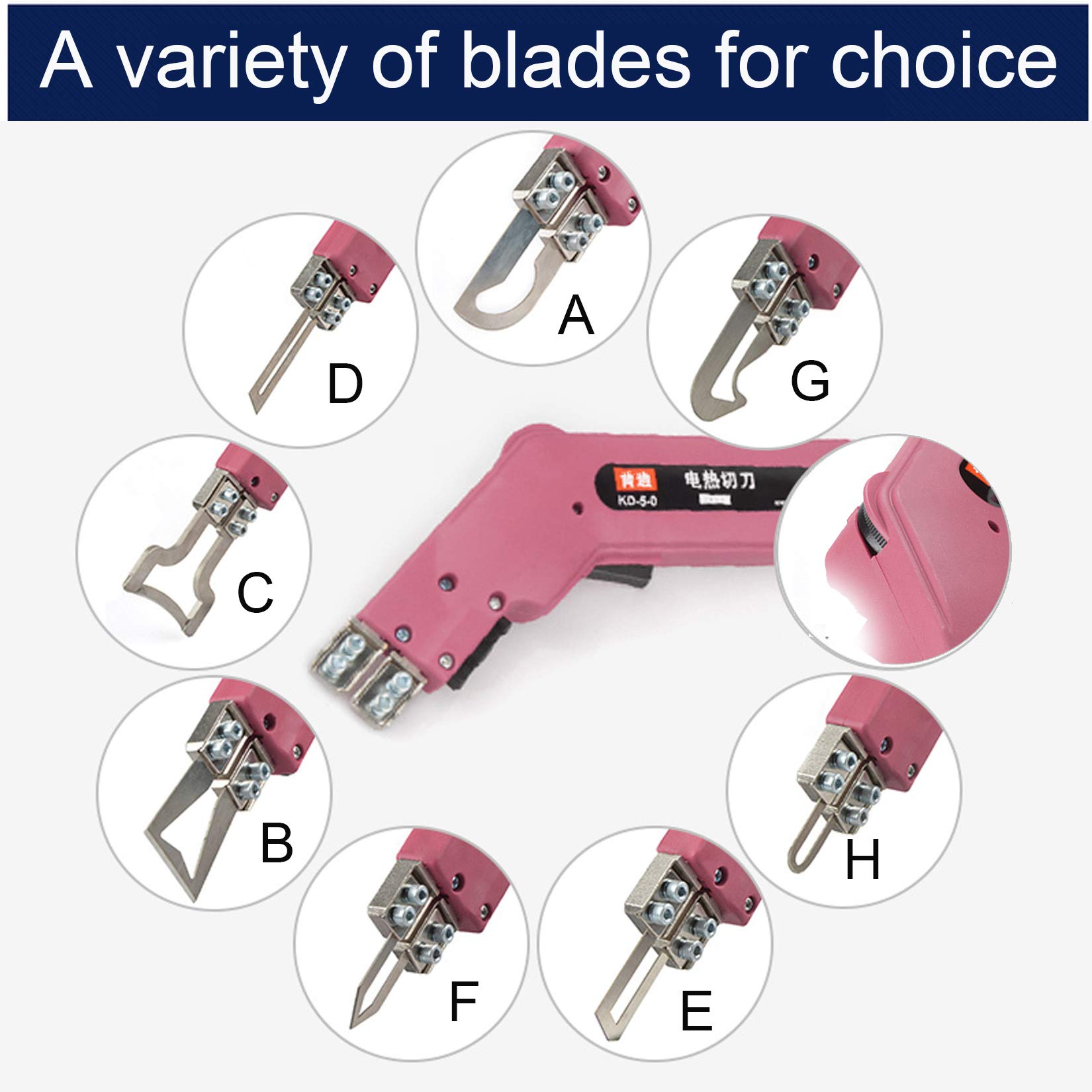 Toplionace KD-5-0 Cuchillo de Corte en Caliente Eléctrico de 100W, Cortador de Cuchillo de Mano con Esponja para Pancartas, Herramientas para Cortar Tela, Cuerda de Goma, Plástico, Acrílico
