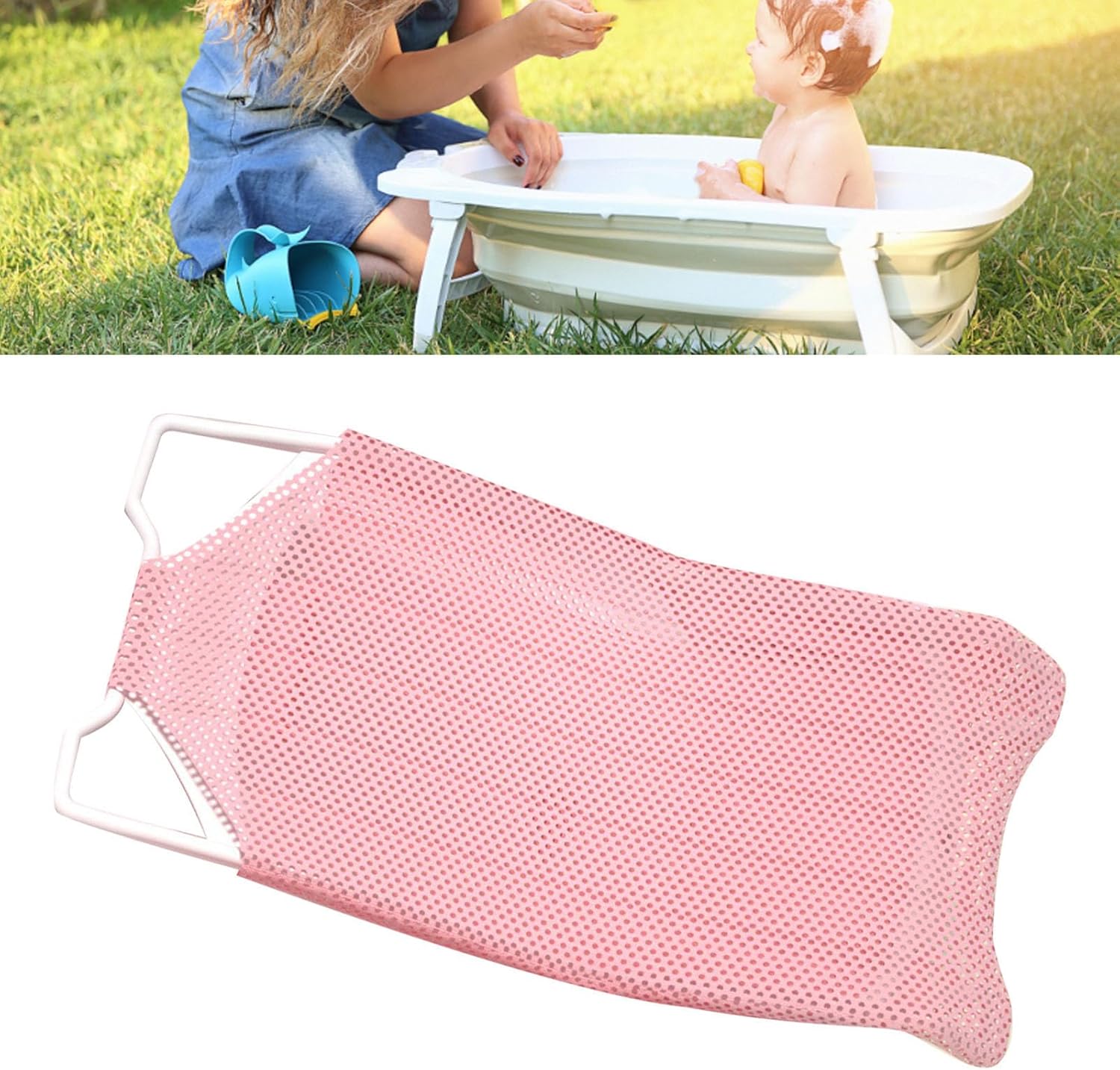 Fafeicy Baby Bath Seat Support Net Non Slip Mesh Cushion Portable for Newborns to Toddlers