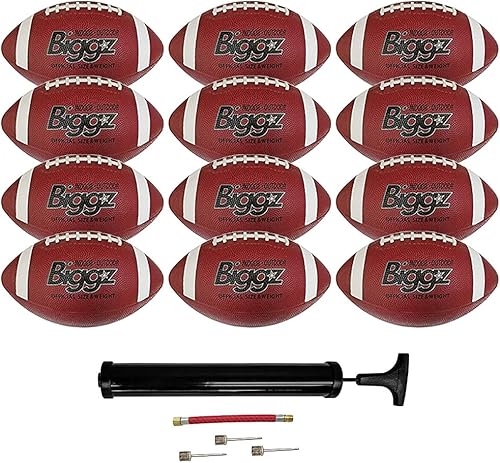 Jsport Paquete de 12 balones de fútbol de goma de primera calidad con bomba