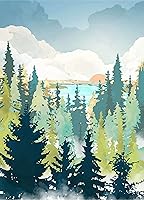 Vista 9 de Hestarcul Kit de pintura de diamante de montaña, kits de arte de diamantes para adultos, pintura de paisaje abstracto con diamantes redondos