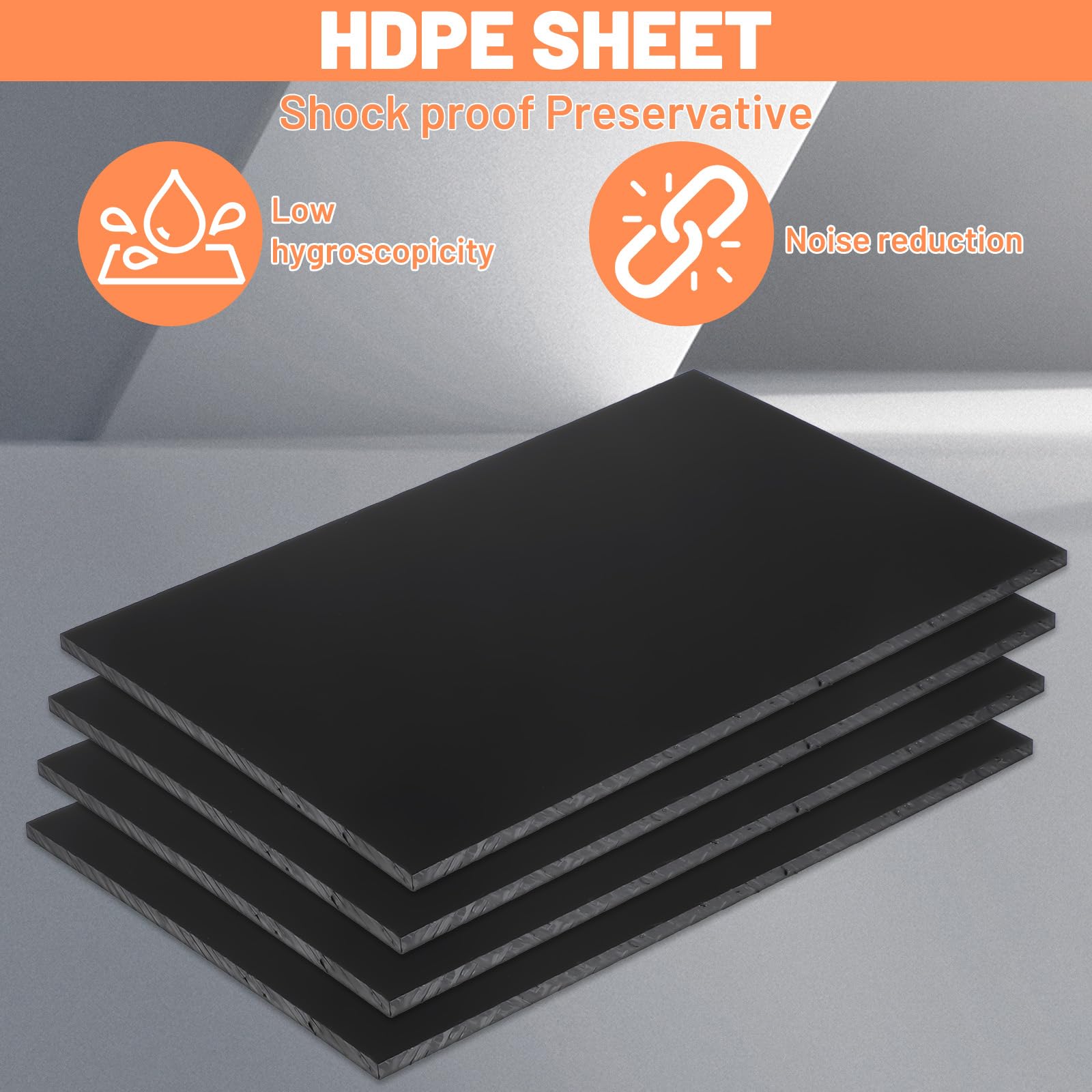 HDPE Plastic Sheets - 4 Pack, 8x12" -4