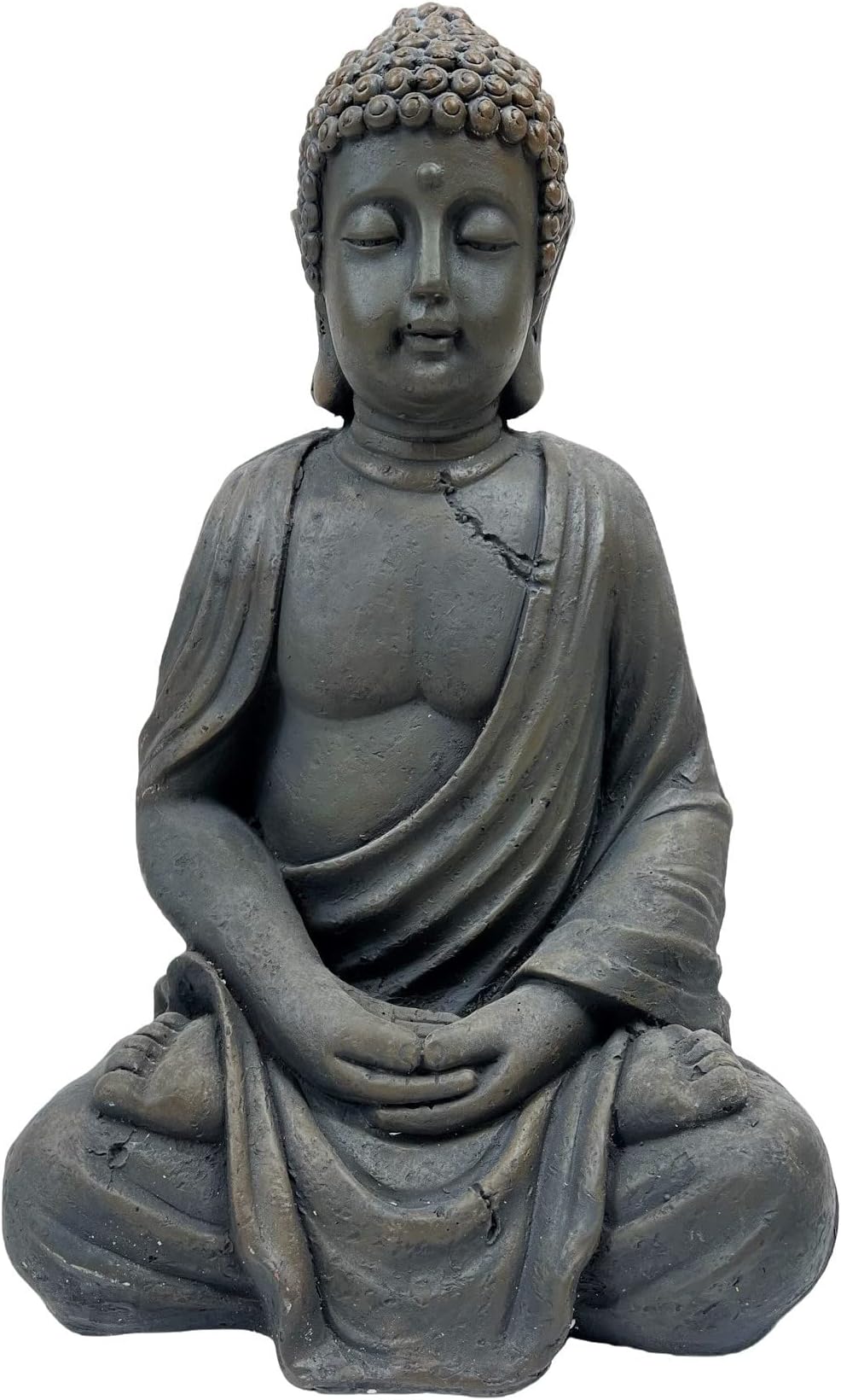 Sitting Buddha Garden Ornament Outdoor Statue Indoor Home Decor Figurine Tabletop Thai Meditating Décor Zen Weather Resistant 39cm Tall