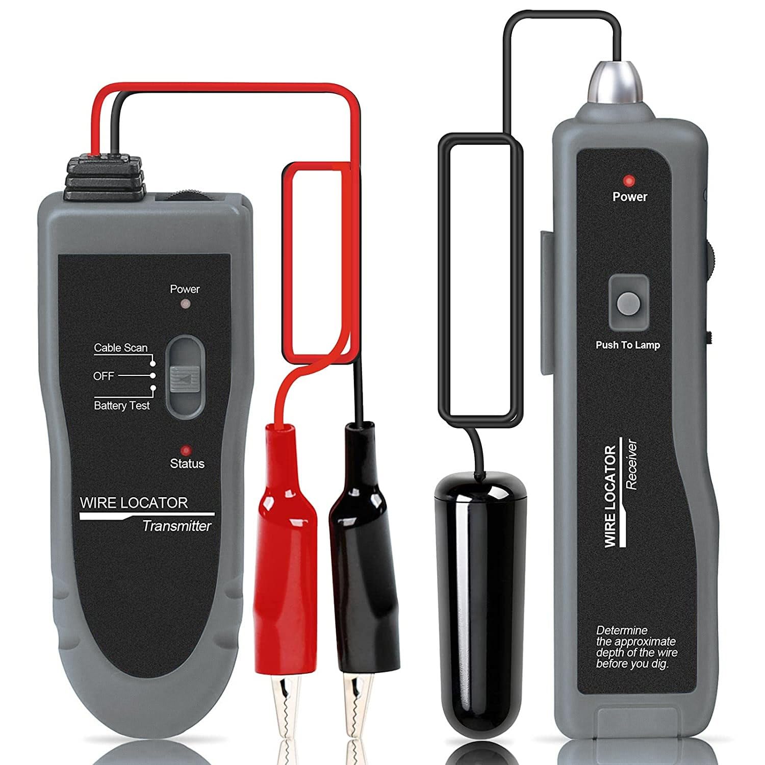 Underground Wire Locator, Cable Tester F02 Pro with 1100mAh Rechargeable Battery, Up to 4 Feet Deep and 2000 Feet Length, Wire Tracer for Locating Dog Fence Irrigation Cable Wire Control
