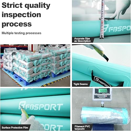 Miniatura 6 de FBSPORT - Colchonetas inflables de entrenamiento de 4 u 8 pulgadas de grosor, pistas de gimnasia para uso en el hogar, animadoras, yoga,