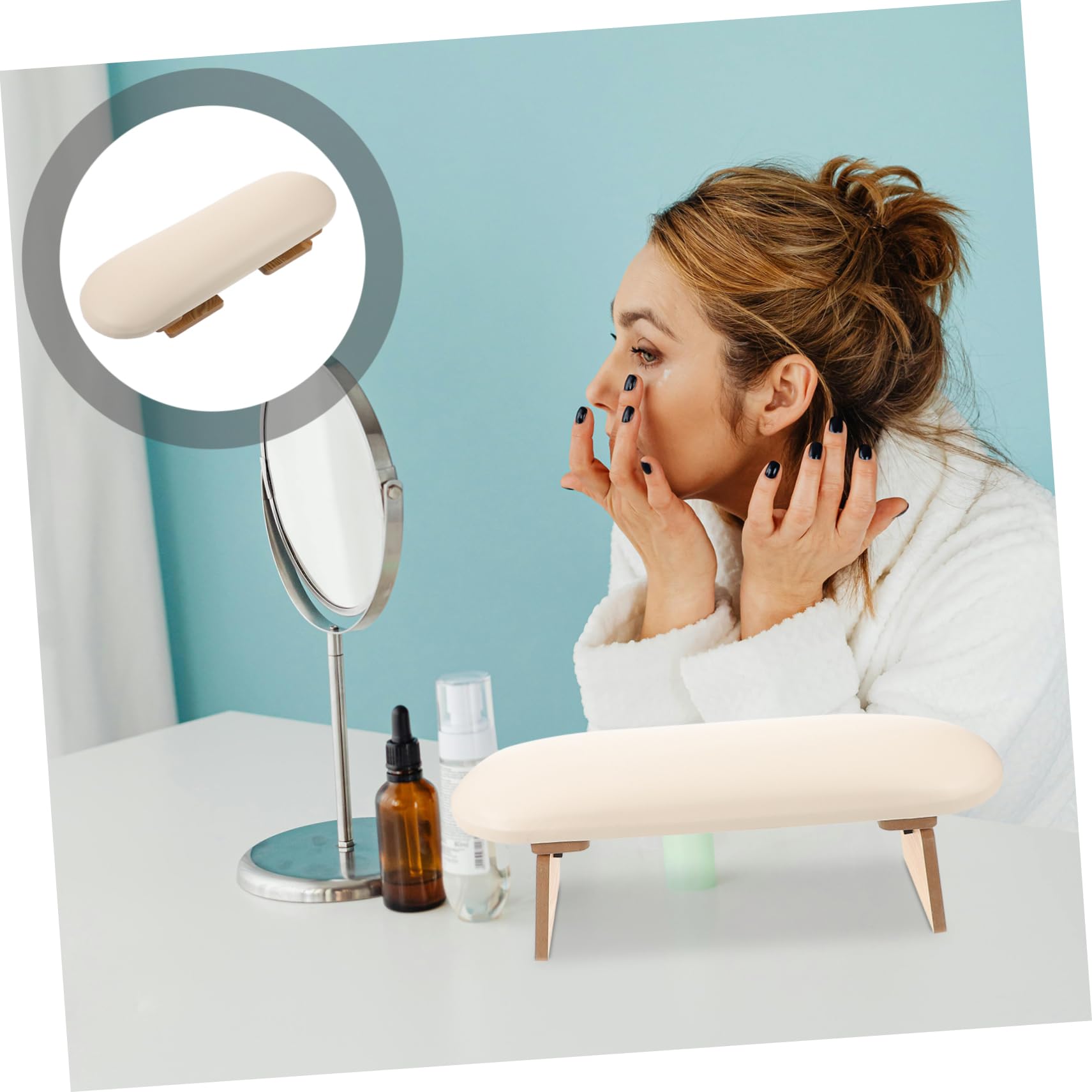 Homoyoyo Cuscino Poggiamani per Manicure Regolabile Medio Supporto Unghie e Bracciolo Inchiodato, Cuscino Poggia-nail Art Leggero per Centri Estetici e Uso Domestico