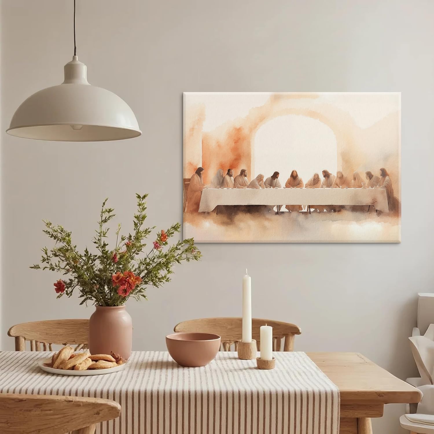 Jesus Last Supper Wall Art Leonardo da Vinci Jesus Pictures Canvas Print Posters Wall Decor Christian Wall Art Home Decor for Living Room Dining Room Prayer Room Bedroom Decor 12x16 in canvas - Image 2