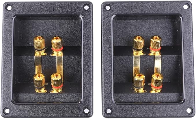 Amazon Co Jp スピーカー ターミナル 埋め込み 型 2個セット 角型 カー オーディオ 端子 金メッキ 配線ターミナル 車 バイク