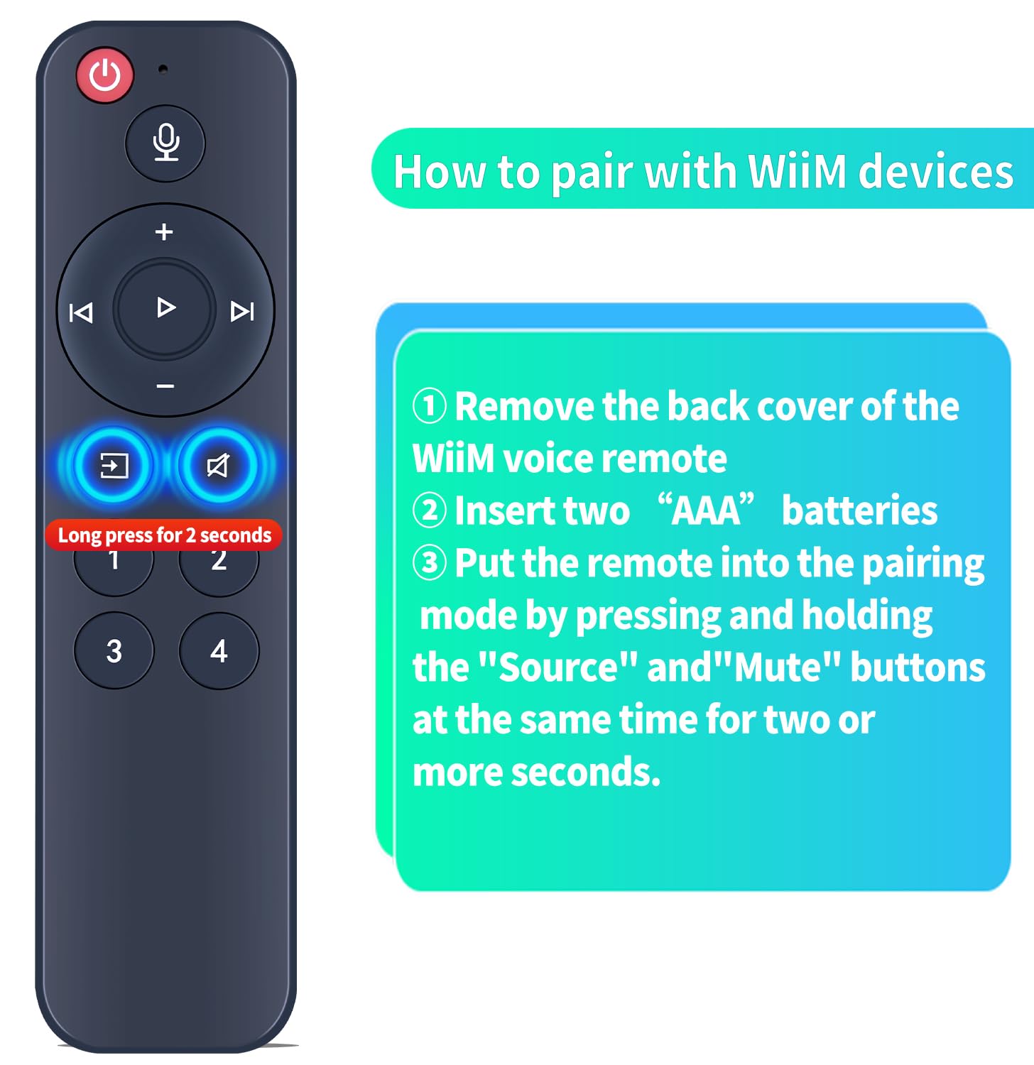 Amazon.com: Voice Replacement Remote for WiiM Mini AirPlay 2 Pro